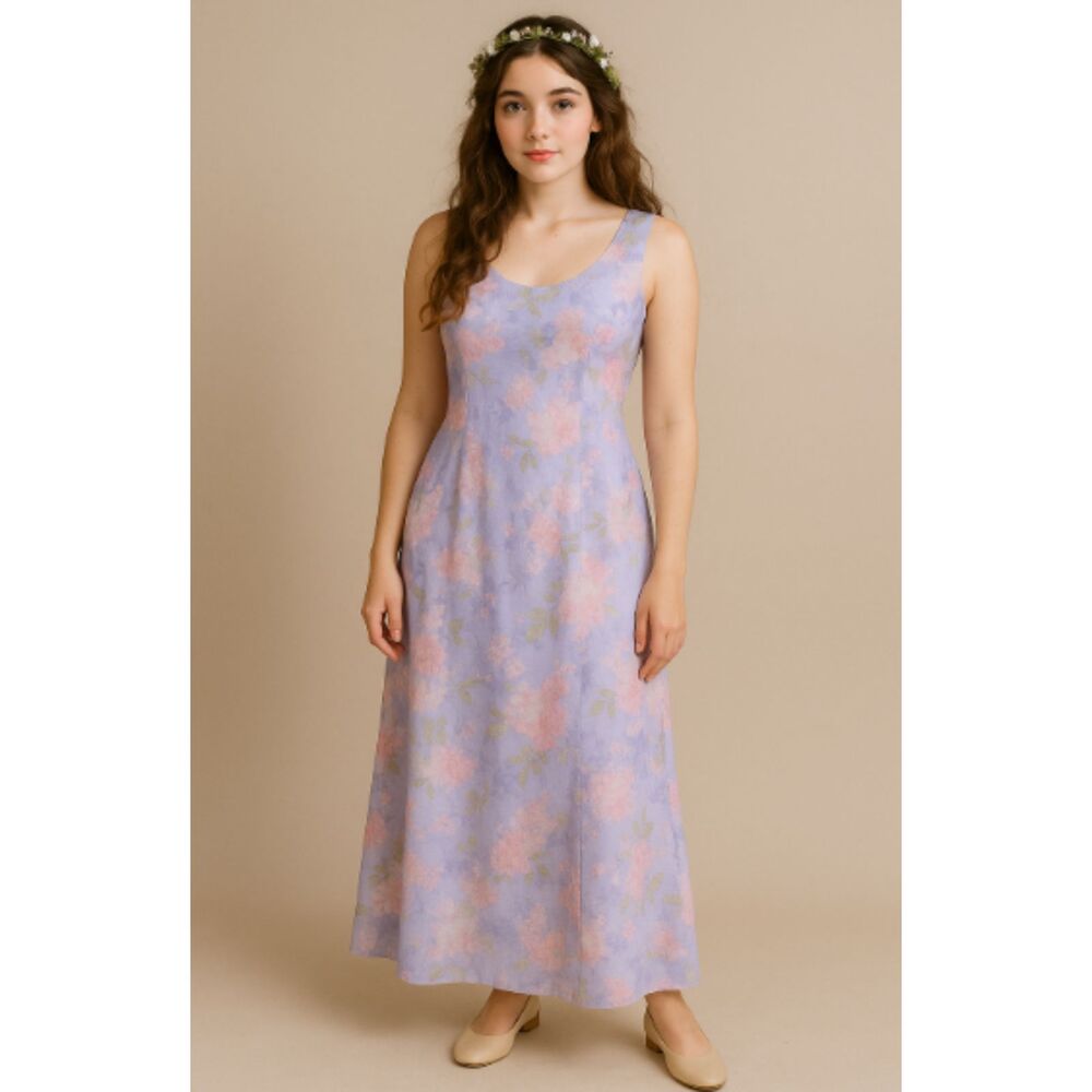Vintage R&K Originals Cottagecore Fairycore Floral Midi Dress Size 10